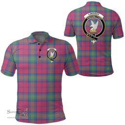 Scottish Lindsay Ancient Clan Tartan Polo Shirt - Crest Classic Scottish Plaid Tartan Plaid