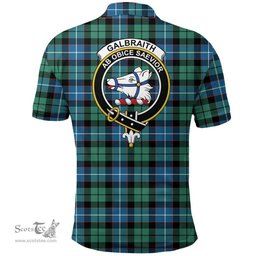 Scottish Galbraith Ancient Clan Tartan Polo Shirt - Crest Classic Scottish Plaid Tartan Plaid