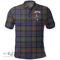 Scottish Fletcher Of Dunans Clan Tartan Polo Shirt - Crest Classic Scottish Plaid Tartan Plaid