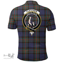 Scottish Fletcher Of Dunans Clan Tartan Polo Shirt - Crest Classic Scottish Plaid Tartan Plaid