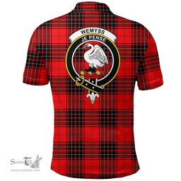 Scottish Wemyss Modern Clan Tartan Polo Shirt - Crest Classic Scottish Plaid Tartan Plaid