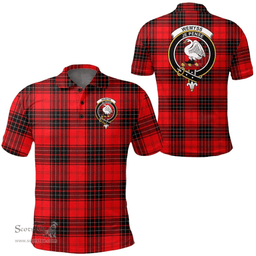 Scottish Wemyss Modern Clan Tartan Polo Shirt - Crest Classic Scottish Plaid Tartan Plaid