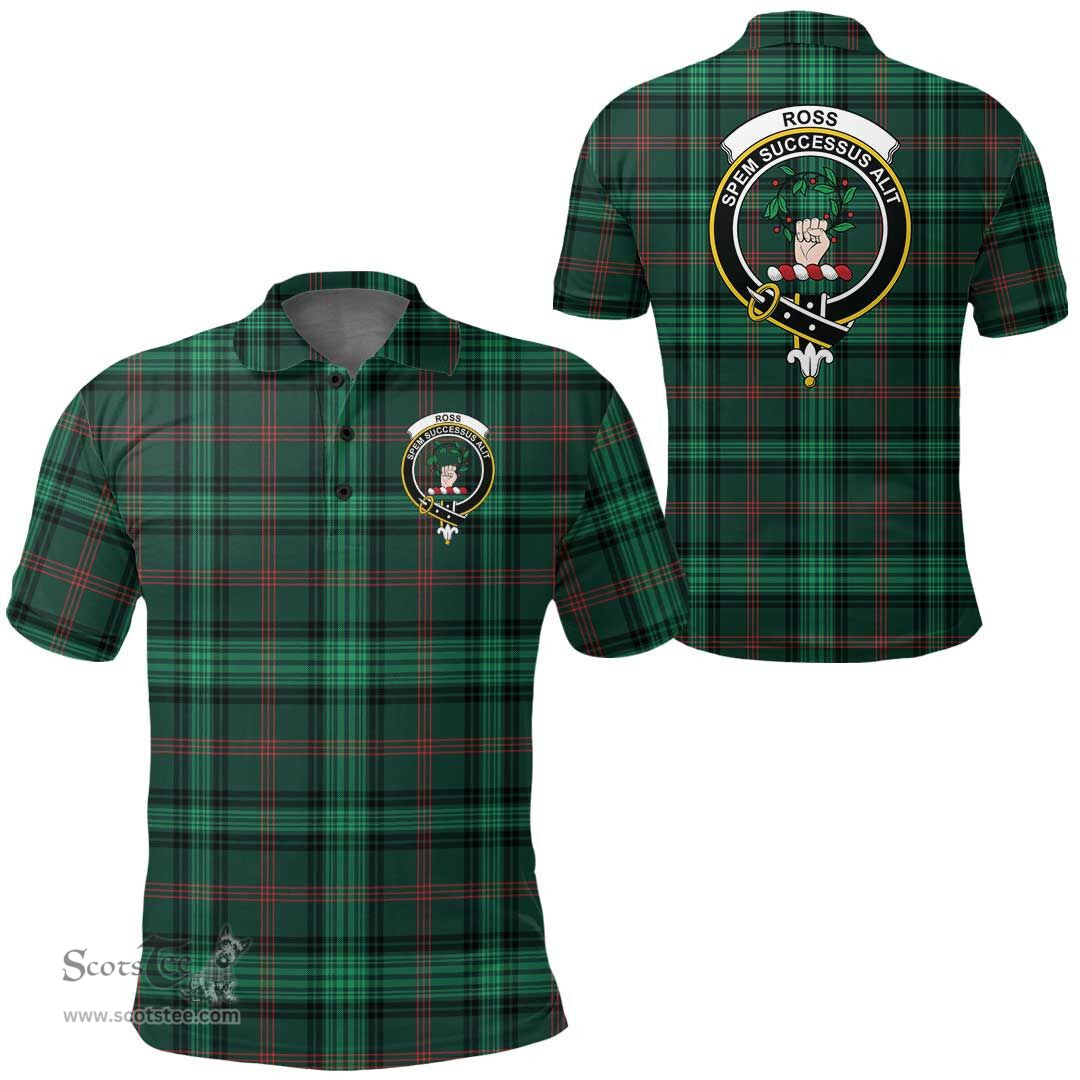 Scottish Ross Hunting Modern Clan Tartan Polo Shirt - Crest Classic Scottish Plaid Tartan Plaid