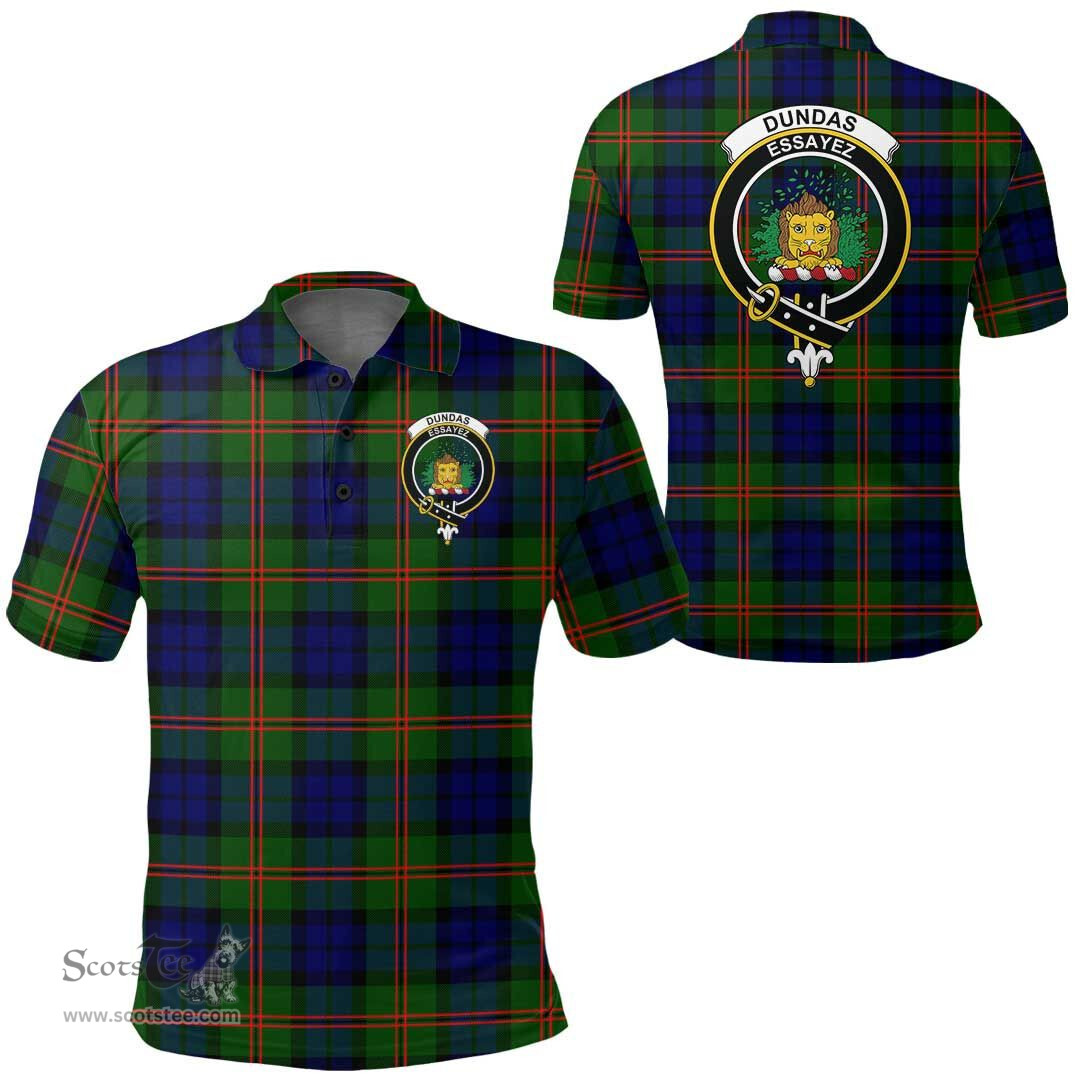 Scottish Dundas Modern Clan Tartan Polo Shirt - Crest Classic Scottish Plaid Tartan Plaid