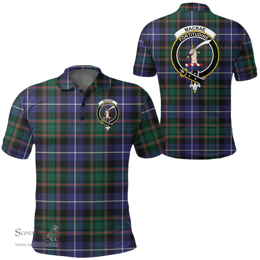 Scottish Macrae Hunting Modern Clan Tartan Polo Shirt - Crest Classic Scottish Plaid Tartan Plaid