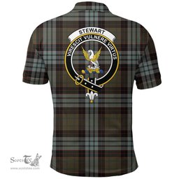 Scottish Stewart Old Weathered Clan Tartan Polo Shirt - Crest Classic Scottish Plaid Tartan Plaid
