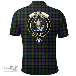 Scottish Murray Of Atholl Modern Clan Tartan Polo Shirt - Crest Classic Scottish Plaid Tartan Plaid