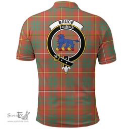 Scottish Bruce Ancient Clan Tartan Polo Shirt - Crest Classic Scottish Plaid Tartan Plaid