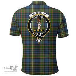 Scottish Maclellan Ancient Clan Tartan Polo Shirt - Crest Classic Scottish Plaid Tartan Plaid