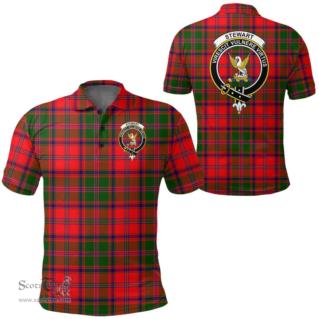 Scottish Stewart Of Appin Modern Clan Tartan Polo Shirt - Crest Classic Scottish Plaid Tartan Plaid