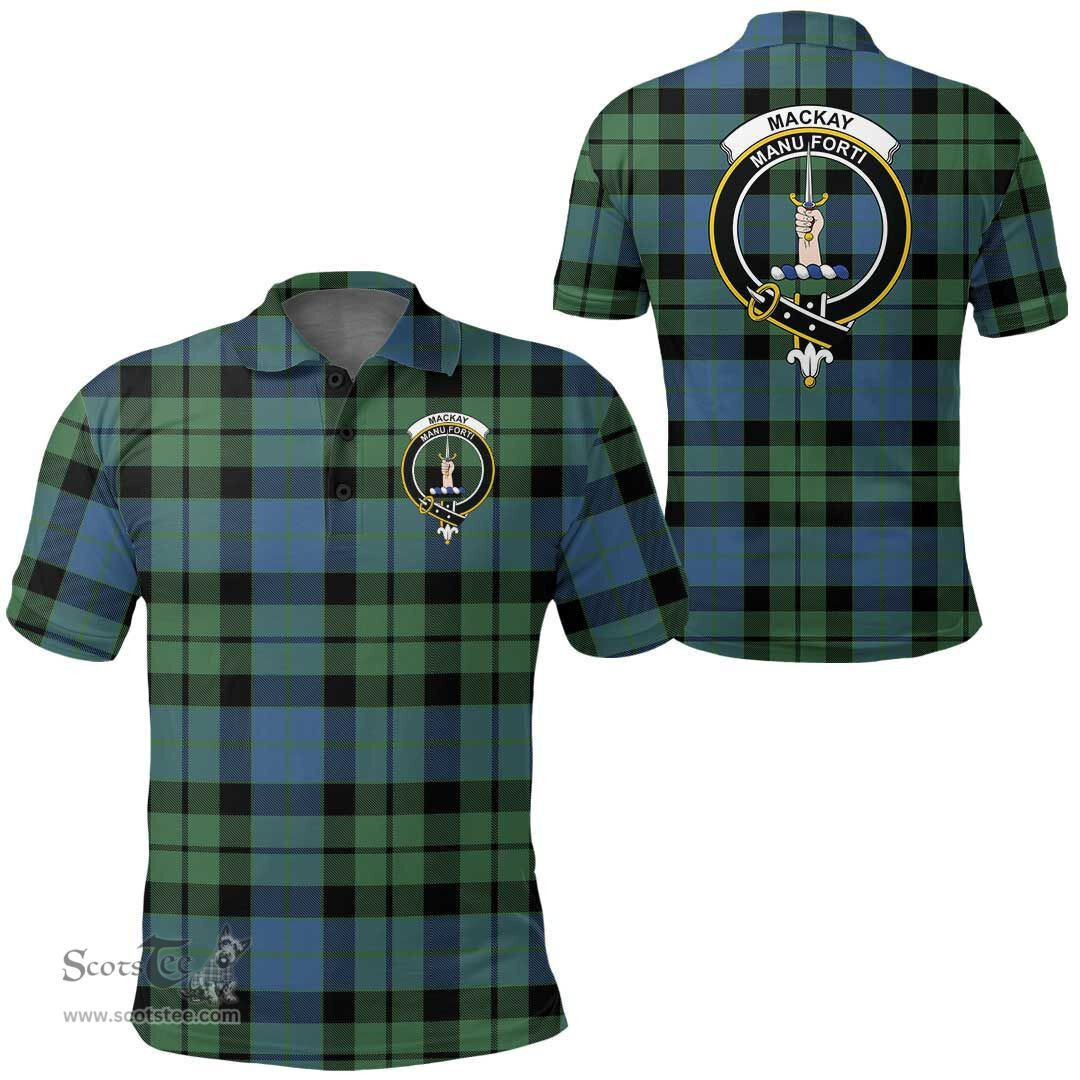 Scottish Mackay Ancient Clan Tartan Polo Shirt - Crest Classic Scottish Plaid Tartan Plaid