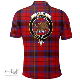 Scottish Leslie Modern Clan Tartan Polo Shirt - Crest Classic Scottish Plaid Tartan Plaid