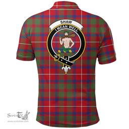 Scottish Shaw Red Modern Clan Tartan Polo Shirt - Crest Classic Scottish Plaid Tartan Plaid