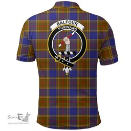 Scottish Balfour Modern Clan Tartan Polo Shirt - Crest Classic Scottish Plaid Tartan Plaid