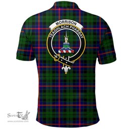 Scottish Morrison Modern Clan Tartan Polo Shirt - Crest Classic Scottish Plaid Tartan Plaid
