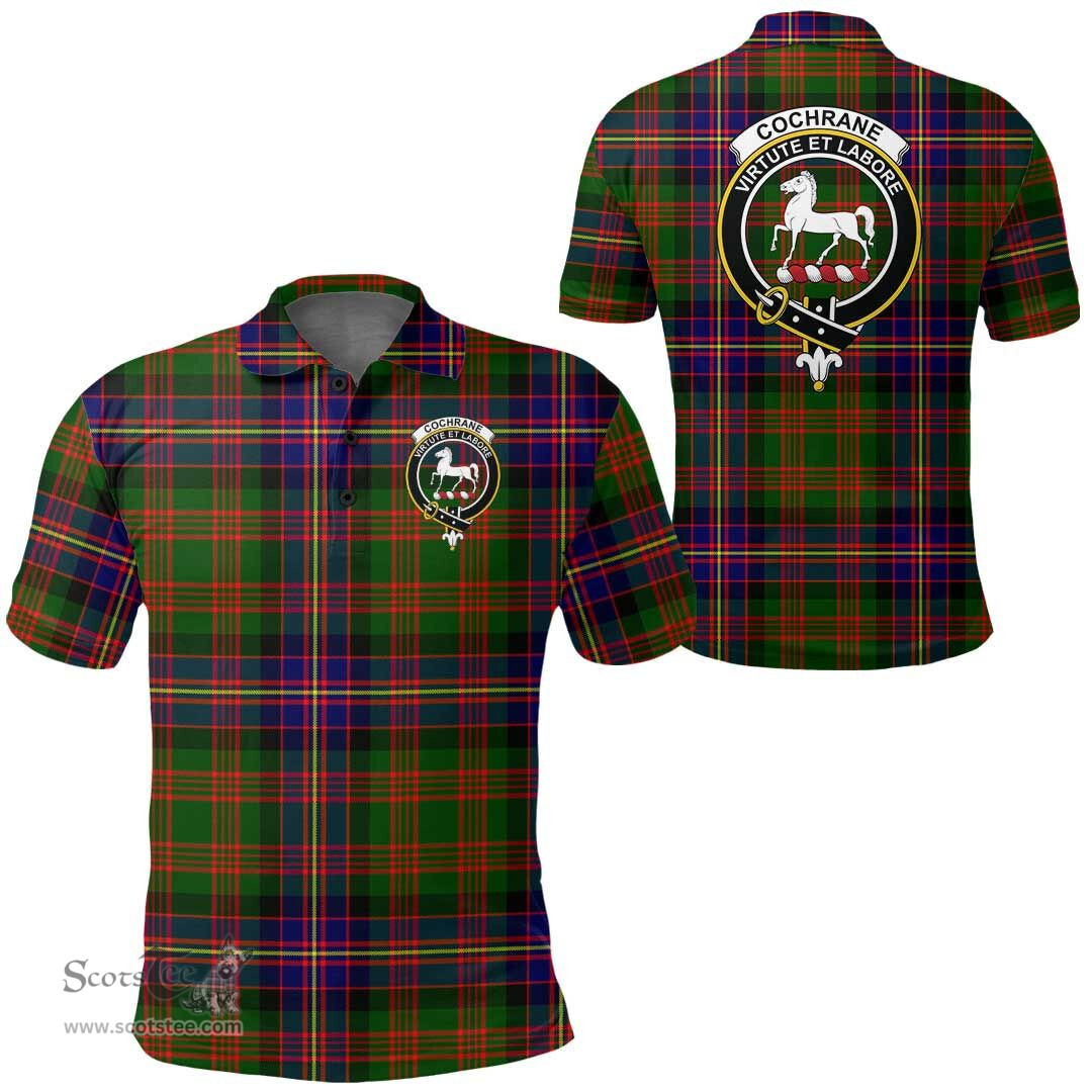 Scottish Cochrane Modern Clan Tartan Polo Shirt - Crest Classic Scottish Plaid Tartan Plaid