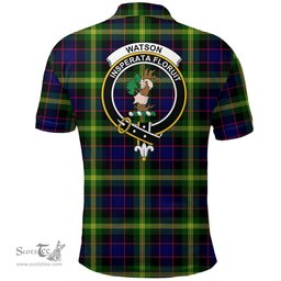 Scottish Watson Modern Clan Tartan Polo Shirt - Crest Classic Scottish Plaid Tartan Plaid