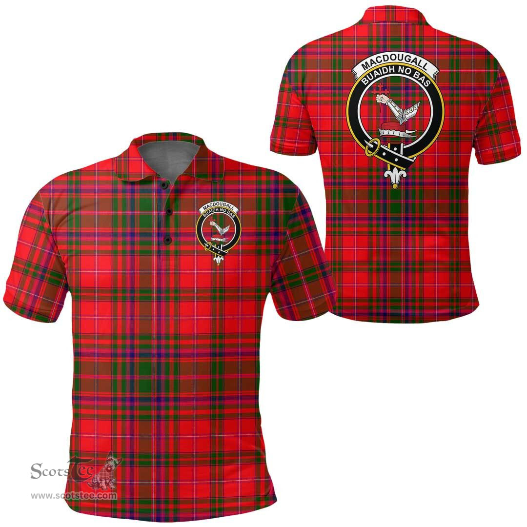 Scottish Macdougall Modern Clan Tartan Polo Shirt - Crest Classic Scottish Plaid Tartan Plaid