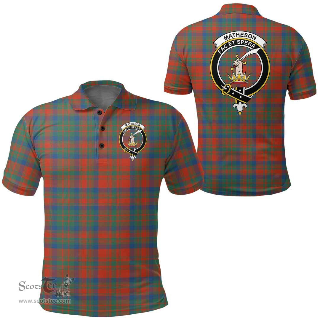 Scottish Matheson Ancient Clan Tartan Polo Shirt - Crest Classic Scottish Plaid Tartan Plaid