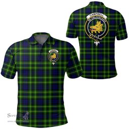 Scottish Campbell Of Breadalbane Modern Clan Tartan Polo Shirt - Crest Classic Scottish Plaid Tartan Plaid