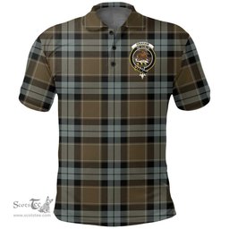 Scottish Graham Of Menteith Weathered Clan Tartan Polo Shirt - Crest Classic Scottish Plaid Tartan Plaid