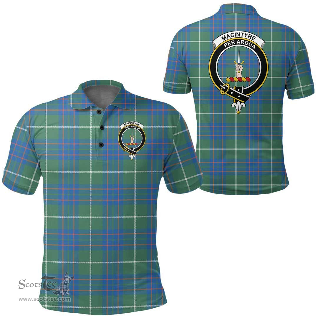 Scottish Macintyre Hunting Ancient Clan Tartan Polo Shirt - Crest Classic Scottish Plaid Tartan Plaid