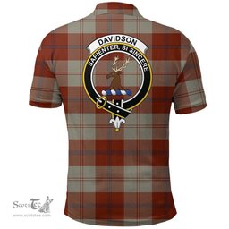 Scottish Davidson Dress Dancers Clan Tartan Polo Shirt - Crest Classic Scottish Plaid Tartan Plaid