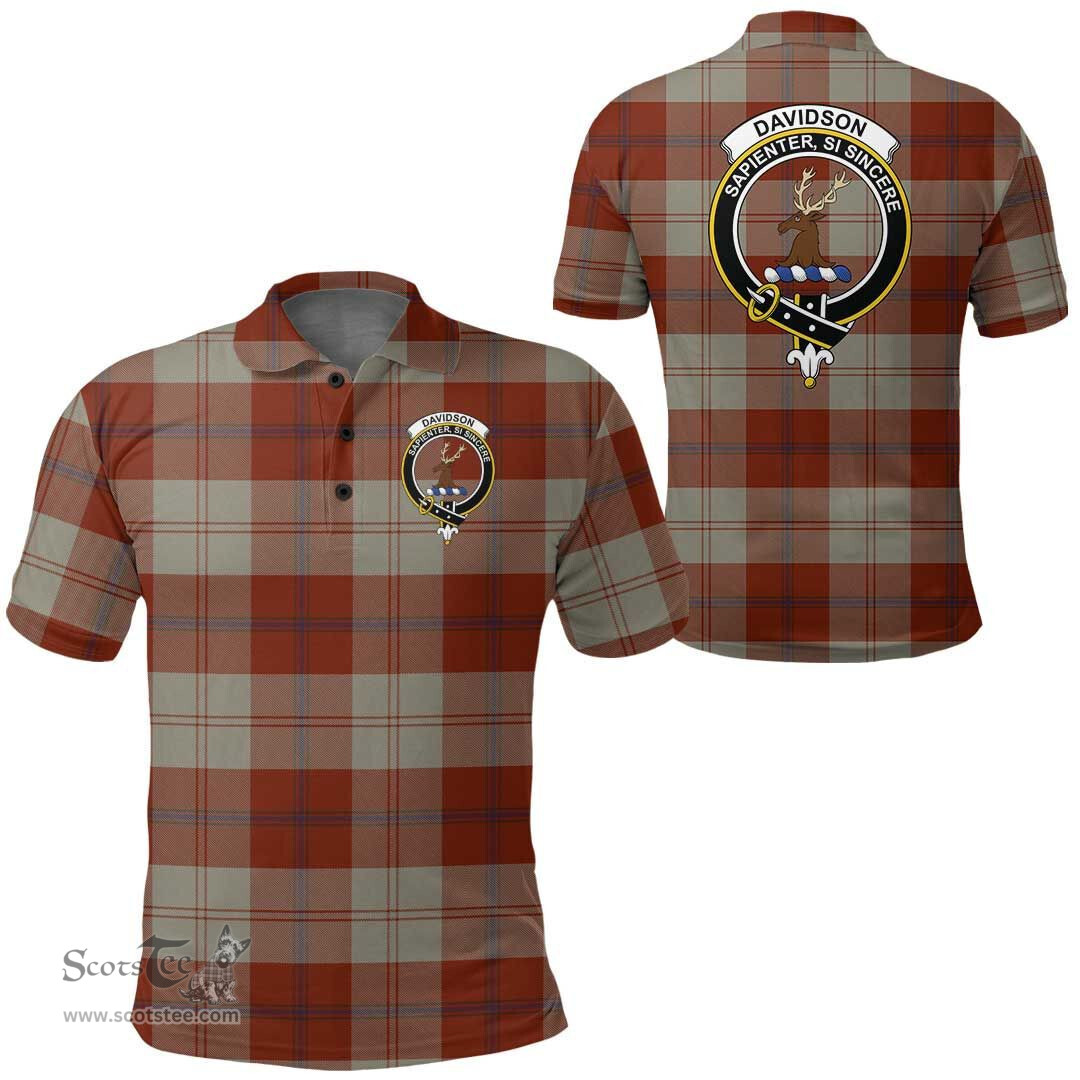 Scottish Davidson Dress Dancers Clan Tartan Polo Shirt - Crest Classic Scottish Plaid Tartan Plaid