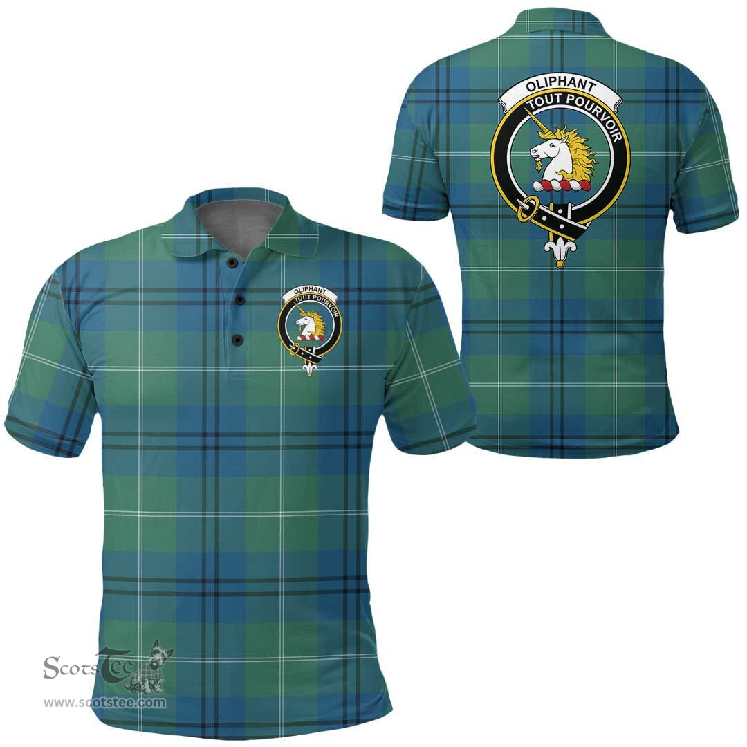 Scottish Oliphant Ancient Clan Tartan Polo Shirt - Crest Classic Scottish Plaid Tartan Plaid