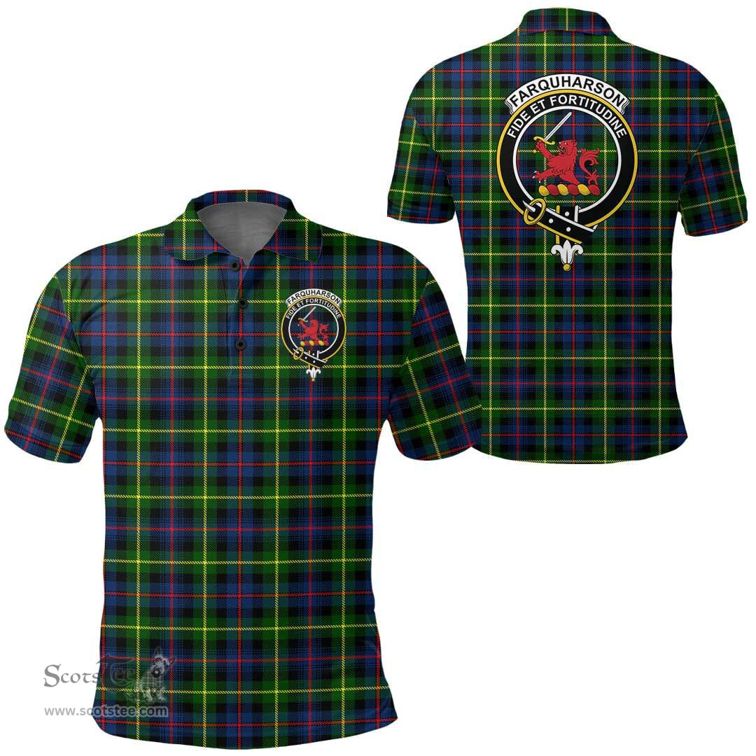 Scottish Farquharson Modern Clan Tartan Polo Shirt - Crest Classic Scottish Plaid Tartan Plaid