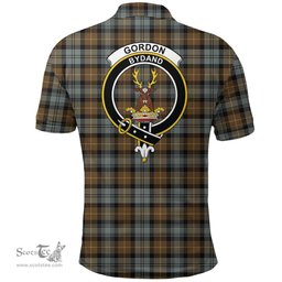 Scottish Gordon Weathered Clan Tartan Polo Shirt - Crest Classic Scottish Plaid Tartan Plaid