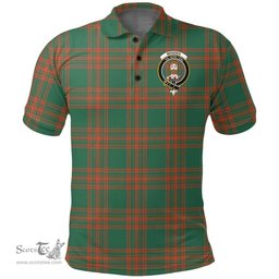 Scottish Menzies Green Ancient Clan Tartan Polo Shirt - Crest Classic Scottish Plaid Tartan Plaid