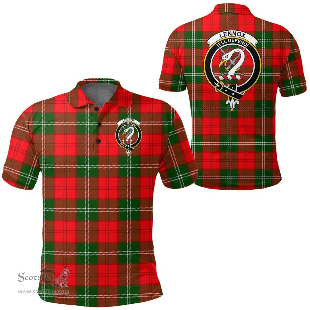 Scottish Lennox Modern Clan Tartan Polo Shirt - Crest Classic Scottish Plaid Tartan Plaid