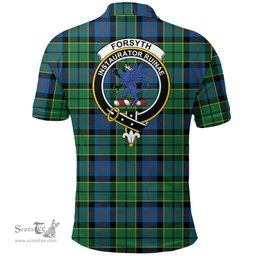 Scottish Forsyth Ancient Clan Tartan Polo Shirt - Crest Classic Scottish Plaid Tartan Plaid