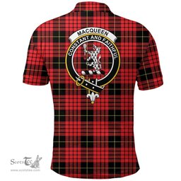 Scottish Macqueen Modern Clan Tartan Polo Shirt - Crest Classic Scottish Plaid Tartan Plaid