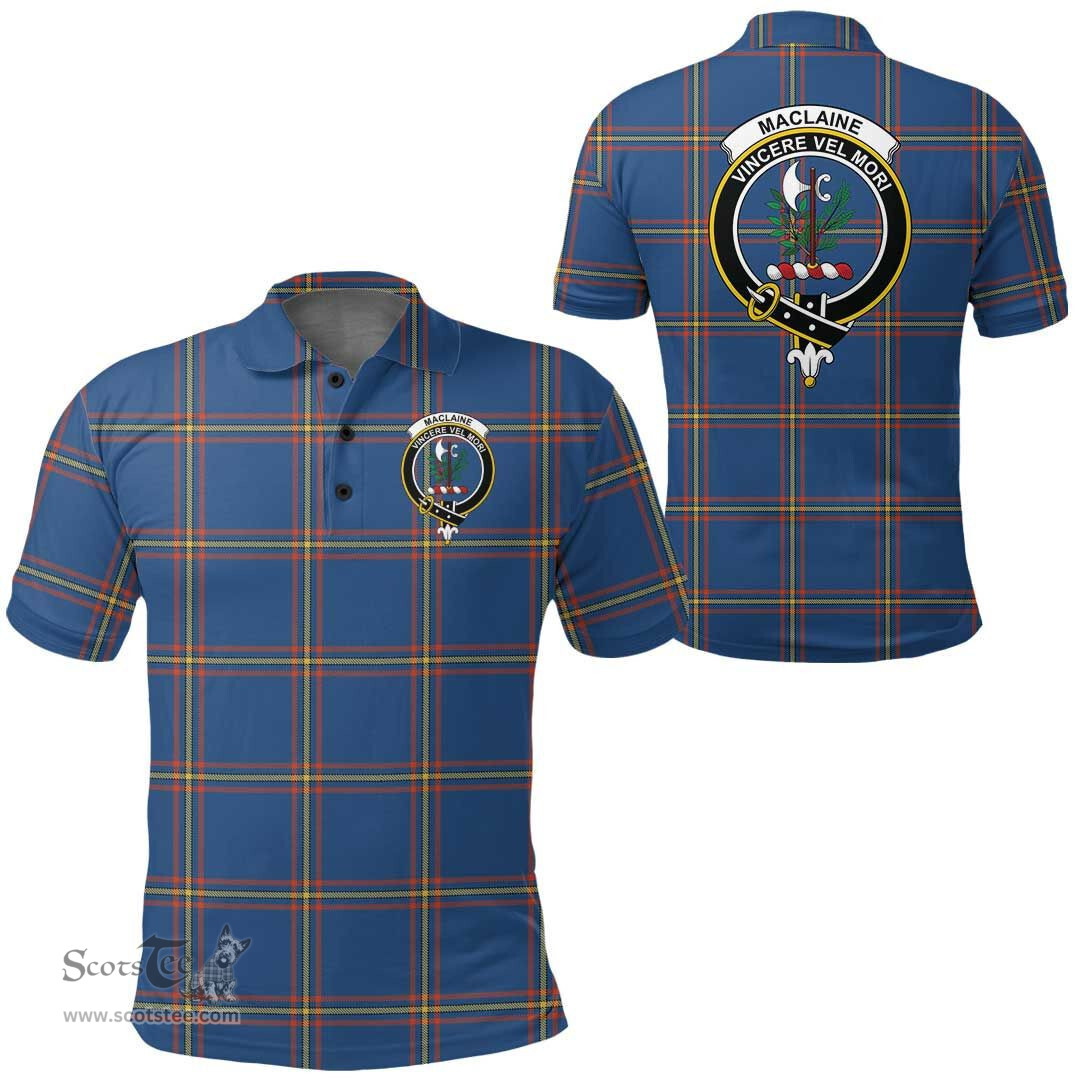 Scottish Maclaine Of Loch Buie Clan Tartan Polo Shirt - Crest Classic Scottish Plaid Tartan Plaid