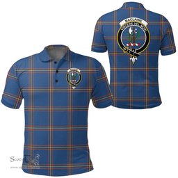 Scottish Maclaine Of Loch Buie Clan Tartan Polo Shirt - Crest Classic Scottish Plaid Tartan Plaid