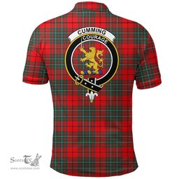 Scottish Cumming Modern Clan Tartan Polo Shirt - Crest Classic Scottish Plaid Tartan Plaid