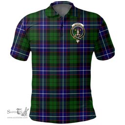 Scottish Russell Modern Clan Tartan Polo Shirt - Crest Classic Scottish Plaid Tartan Plaid
