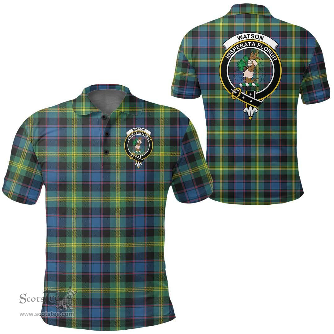 Scottish Watson Ancient Clan Tartan Polo Shirt - Crest Classic Scottish Plaid Tartan Plaid