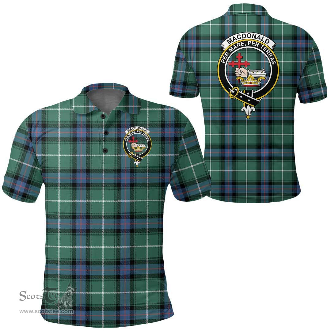 Scottish Macdonald Of The Isles Hunting Ancient Clan Tartan Polo Shirt - Crest Classic Scottish Plaid Tartan Plaid