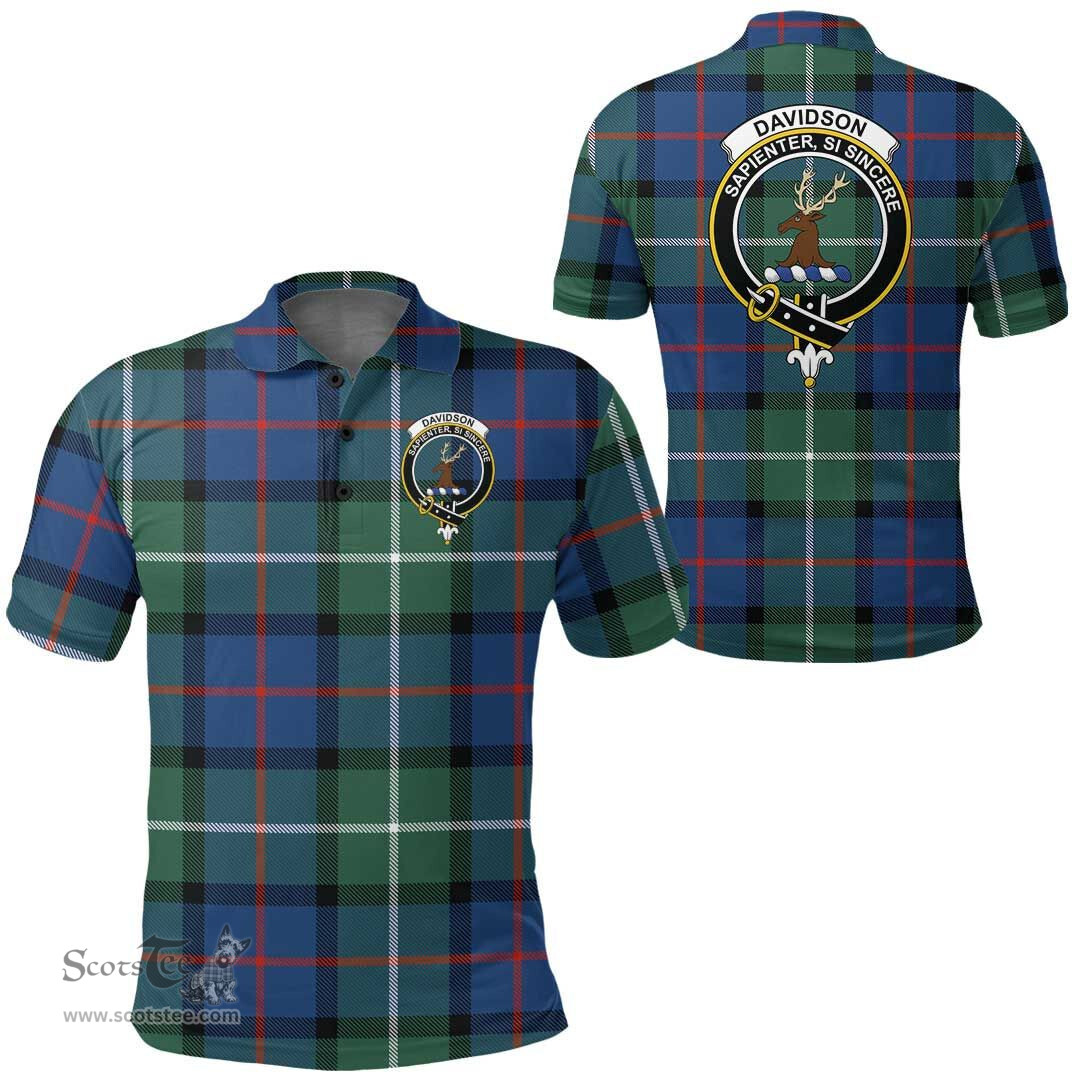 Scottish Davidson Of Tulloch Clan Tartan Polo Shirt - Crest Classic Scottish Plaid Tartan Plaid