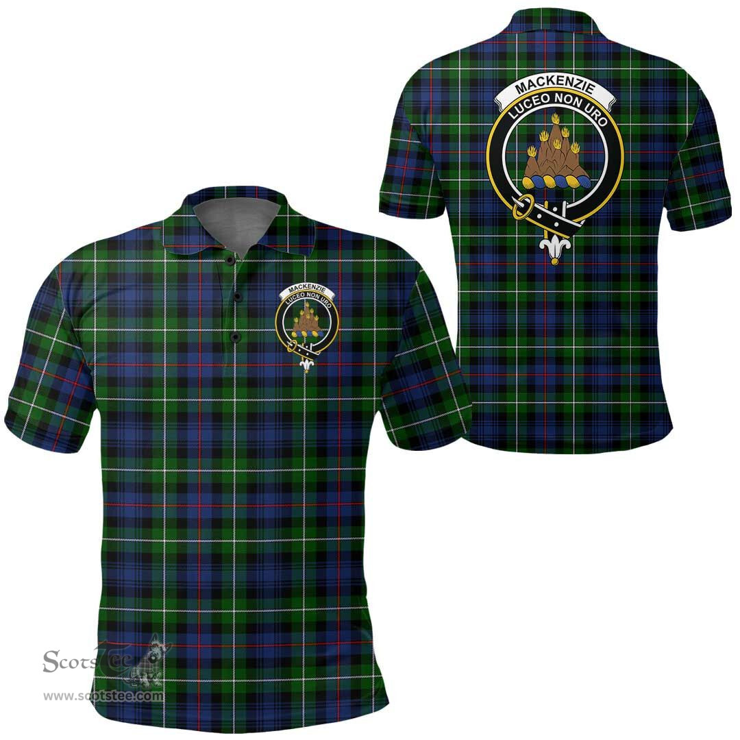 Scottish Mackenzie Modern Clan Tartan Polo Shirt - Crest Classic Scottish Plaid Tartan Plaid