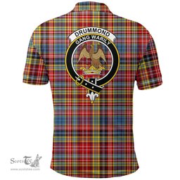 Scottish Drummond Of Strathallan Clan Tartan Polo Shirt - Crest Classic Scottish Plaid Tartan Plaid