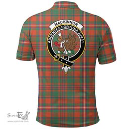 Scottish Mackinnon Ancient Clan Tartan Polo Shirt - Crest Classic Scottish Plaid Tartan Plaid