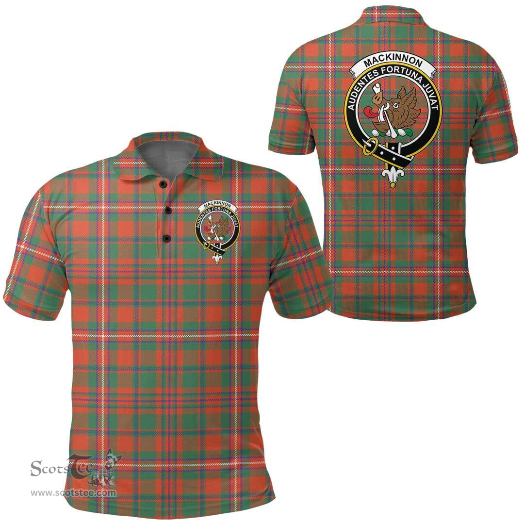 Scottish Mackinnon Ancient Clan Tartan Polo Shirt - Crest Classic Scottish Plaid Tartan Plaid