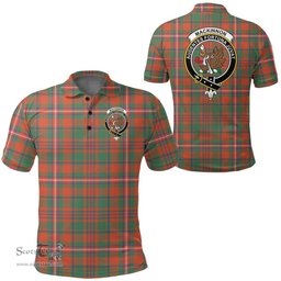 Scottish Mackinnon Ancient Clan Tartan Polo Shirt - Crest Classic Scottish Plaid Tartan Plaid