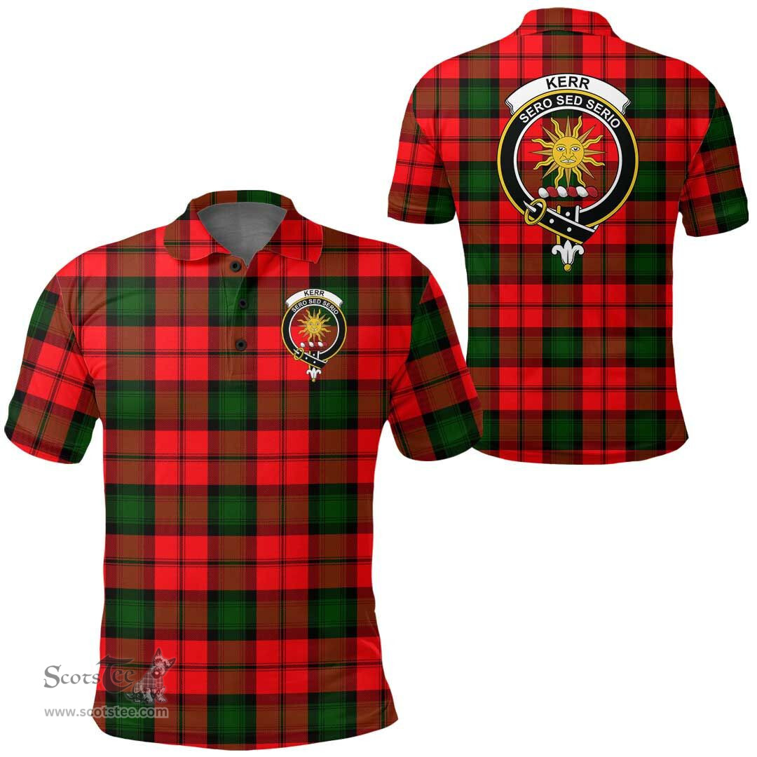 Scottish Kerr Modern Clan Tartan Polo Shirt - Crest Classic Scottish Plaid Tartan Plaid