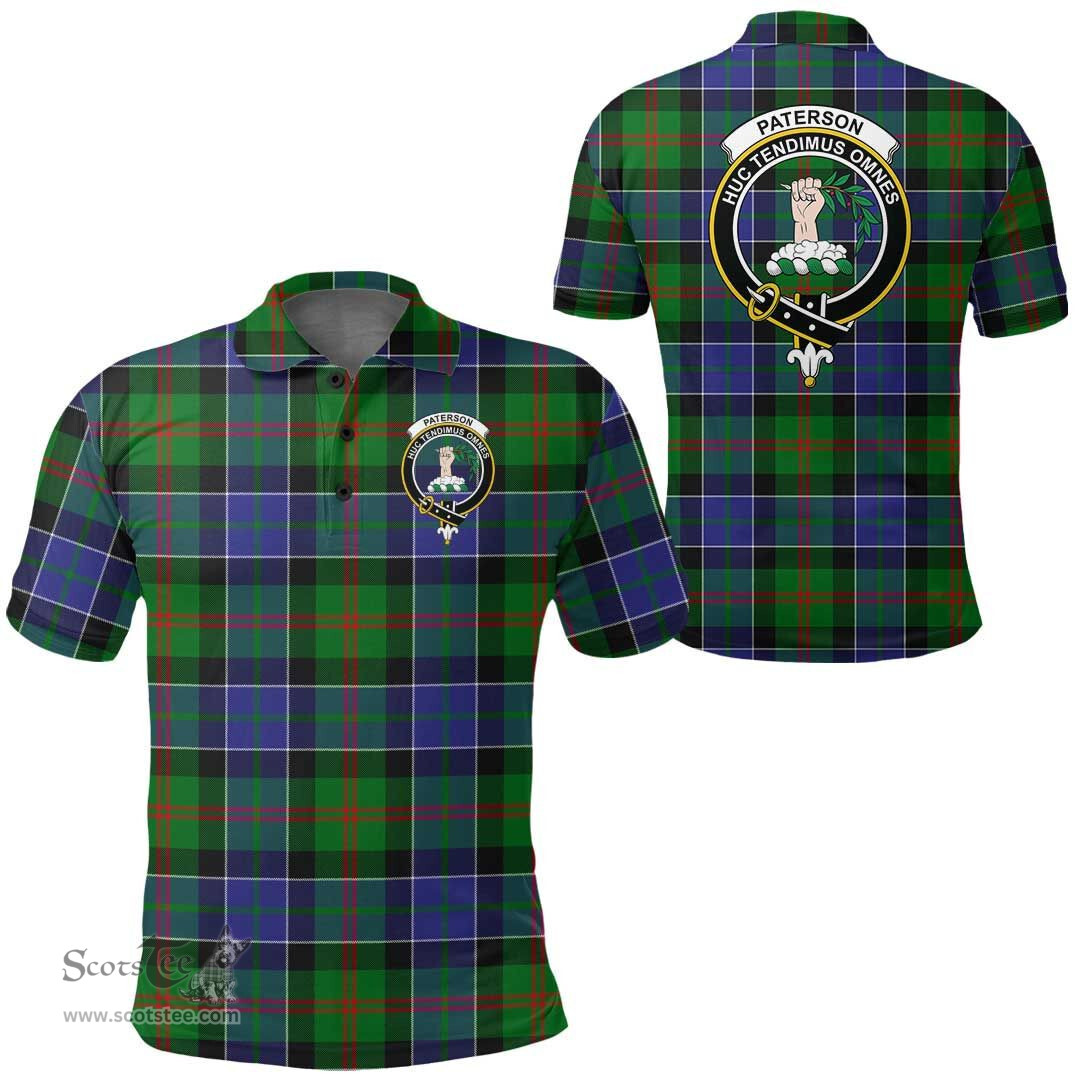 Scottish Paterson Clan Tartan Polo Shirt - Crest Classic Scottish Plaid Tartan Plaid