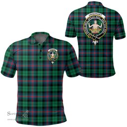 Scottish Urquhart Broad Red Ancient Clan Tartan Polo Shirt - Crest Classic Scottish Plaid Tartan Plaid